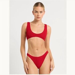 bond-eye Baywatch Red Scout Crop Bikini Top